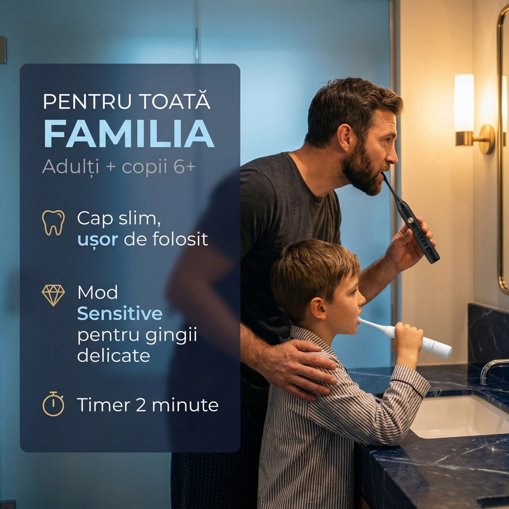 Periuta de Dinti Electrica Sonica MANTIS K1 Periuta Electrica Copii 6+ Ani si Adulti 5 Mod