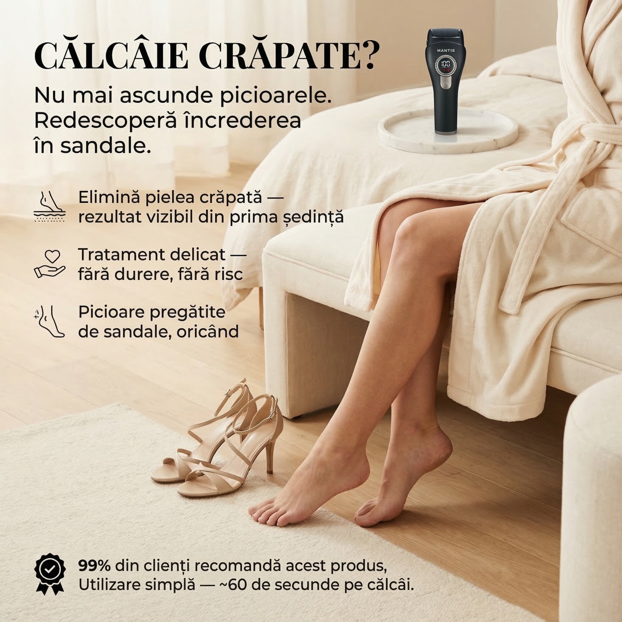 Pila Electrica Calcaie pentru Talpi si Calcaie Profesional MANTIS PEARL