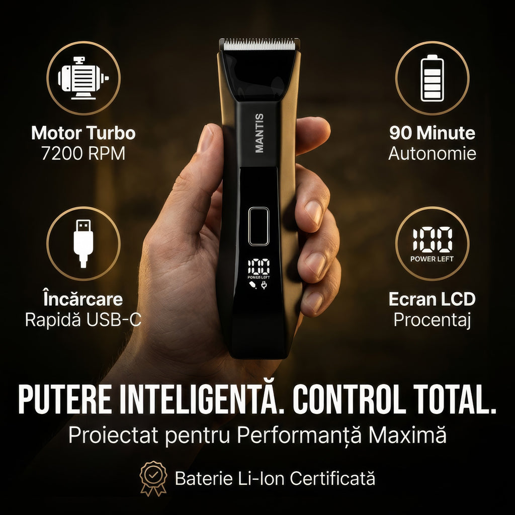 Masina de Tuns si Aparat de Tuns Profesional MANTIS APEX – Trimmer cu Ceramica