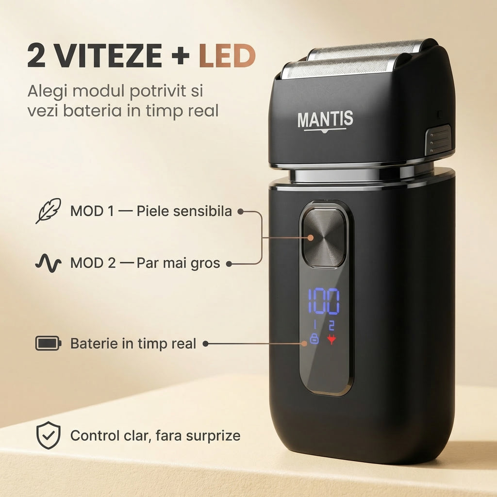 Aparat de ras electric MANTIS Shaver 2-in-1 Trimmer+Folie