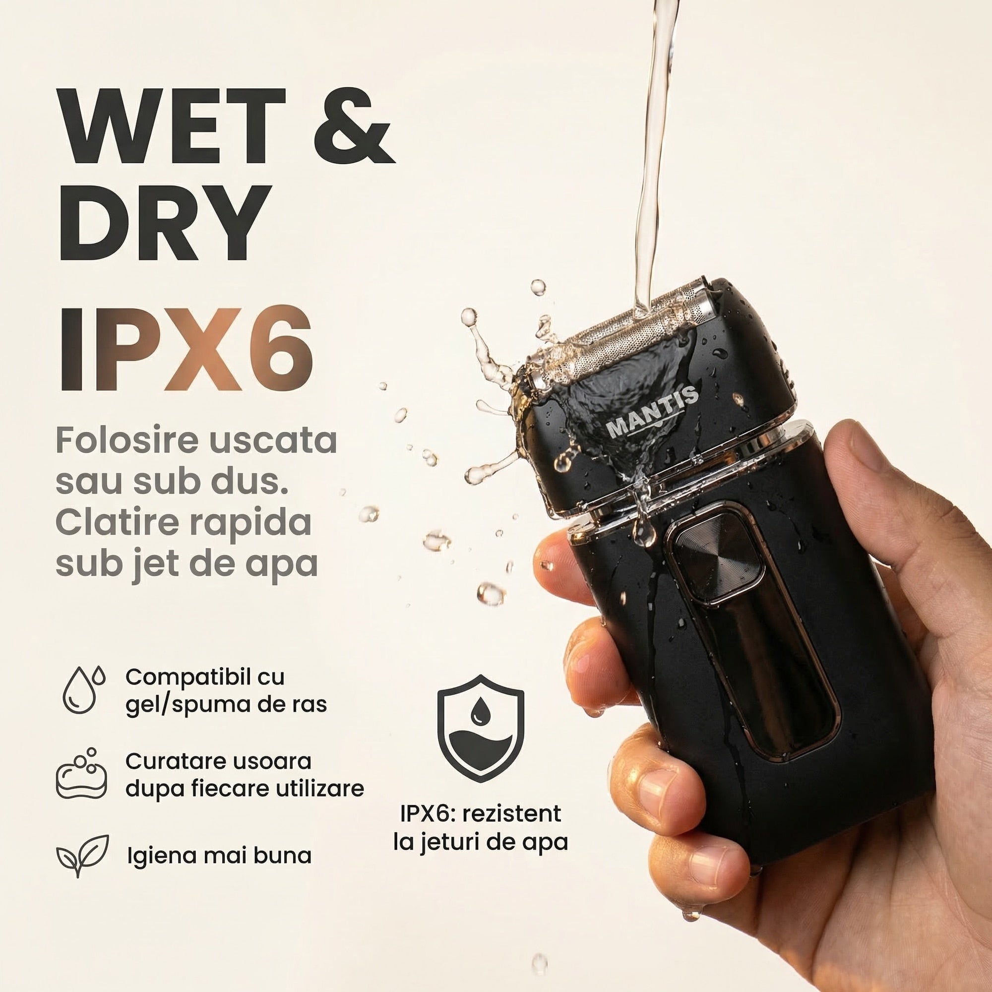 Aparat de ras electric MANTIS Shaver 2-in-1 Trimmer+Folie