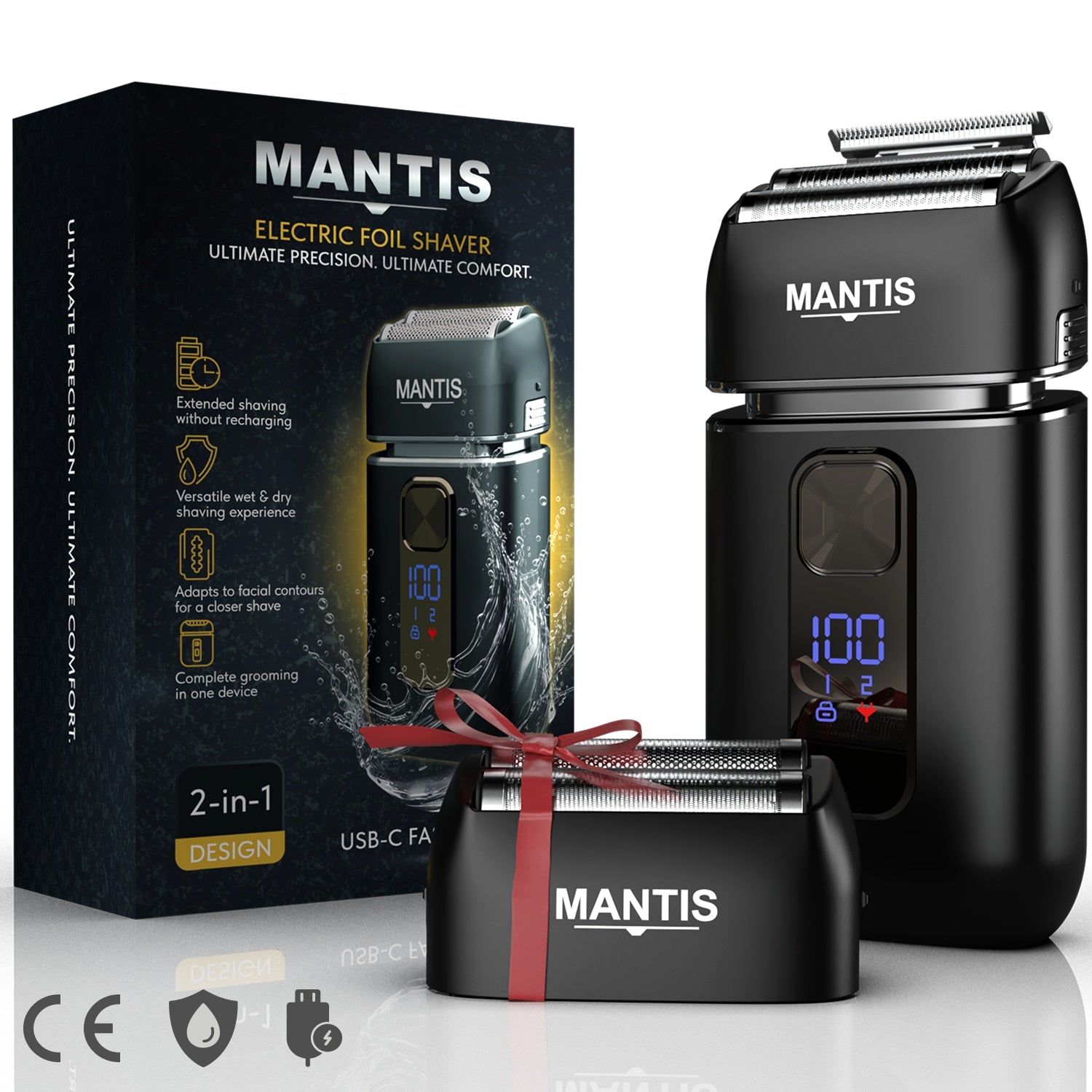 Aparat de ras electric MANTIS Shaver 2-in-1 Trimmer+Folie