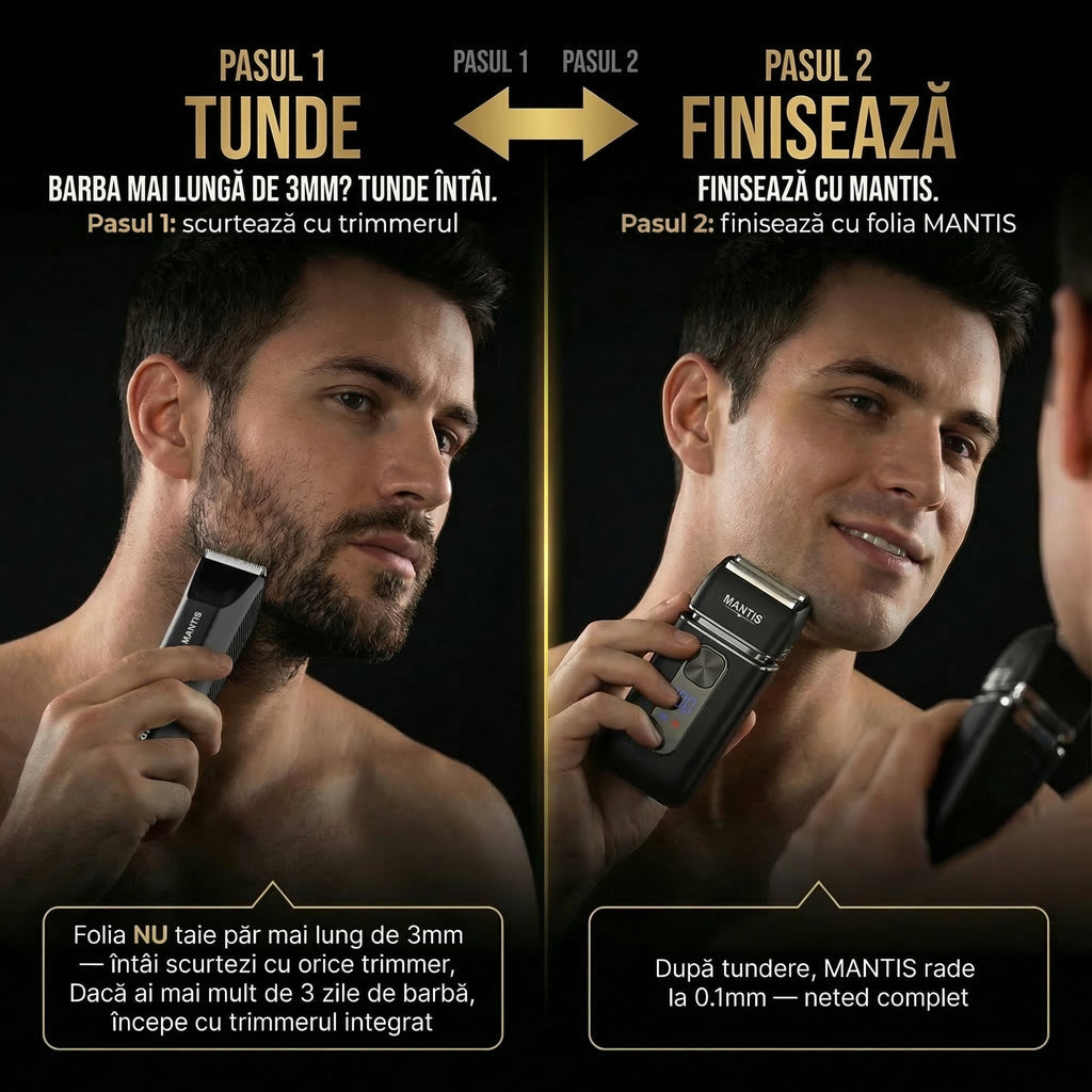 Aparat de ras electric MANTIS Shaver 2-in-1 Trimmer+Folie