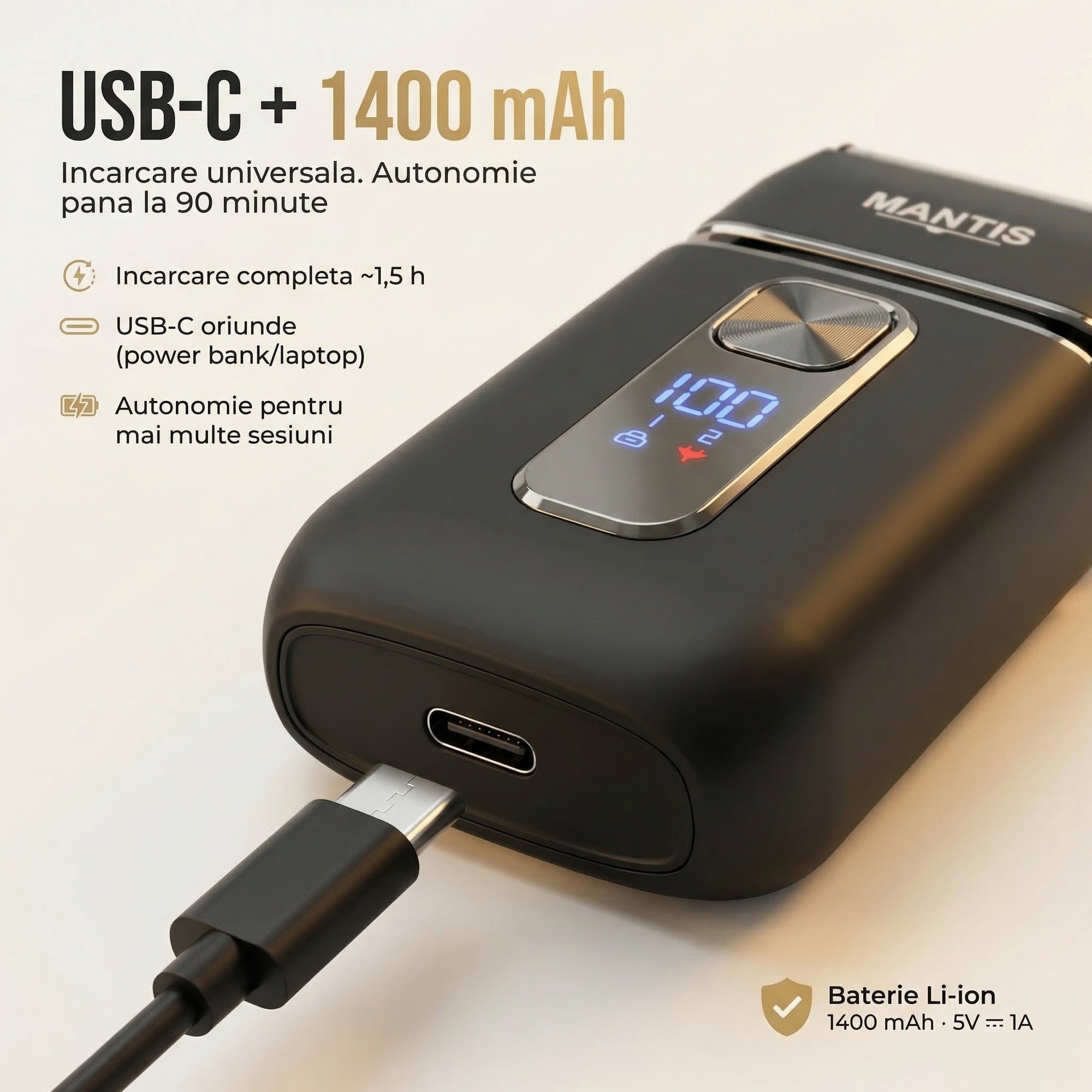 Aparat de ras electric MANTIS Shaver 2-in-1 Trimmer+Folie